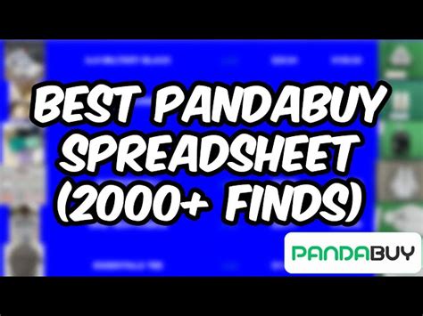 world's biggest pandabuy spreadsheet.